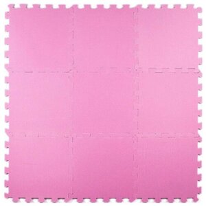 Коврик-пазл Eco-cover универсальный 33х33, розовый, 100х100 см, 9 элементов