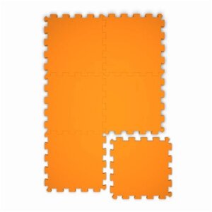 Коврик-пазл мягкий напольный складной Оранжевый 6 элементов 87х58 см