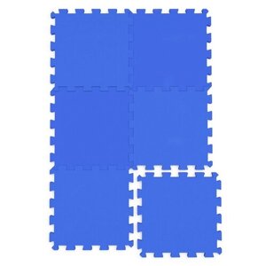 Коврик-пазл мягкий напольный складной Синий 6 элементов 87х58 см