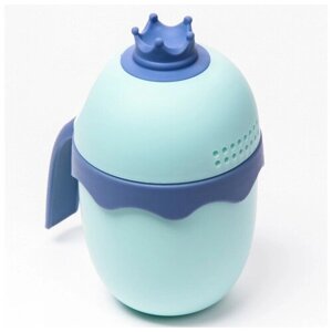 Ковш для купания и мытья головы, детский банный ковшик, хозяйственный "Корона", цвет голубой