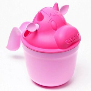 Ковш для купания и мытья головы, детский банный ковшик, хозяйственный «Коровка», цвет розовый (комплект из 10 шт)