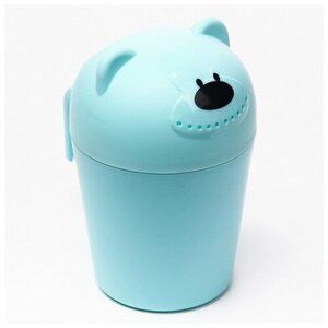 Ковш для купания и мытья головы, детский банный ковшик, хозяйственный "Мишка", цвет голубой