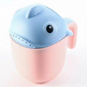 Ковш для купания и мытья головы, детский банный ковшик, хозяйственный «Рыбка», цвет розовый (комплект из 9 шт)