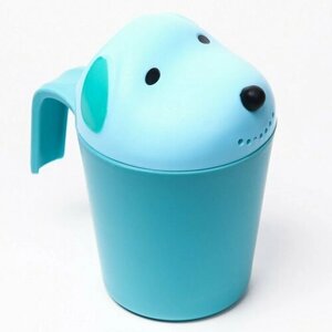 Ковш для купания и мытья головы, детский банный ковшик, хозяйственный «Собачка», цвет голубой (комплект из 6 шт)