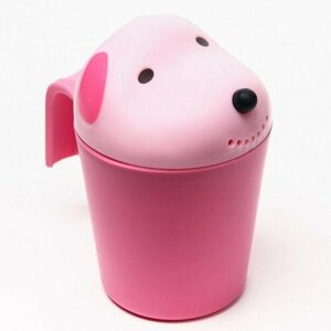 Ковш для купания и мытья головы, детский банный ковшик, хозяйственный «Собачка», цвет розовый (комплект из 7 шт)