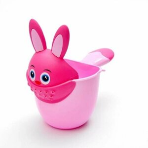 Ковш для купания и мытья головы, детский банный ковшик, хозяйственный «Зайка» 500 мл, цвет розовый (комплект из 7 шт)