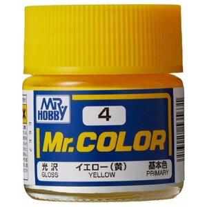 Краска акриловая на специальном разбавителе MR. HOBBY Mr. Color Yellow, 10 мл.