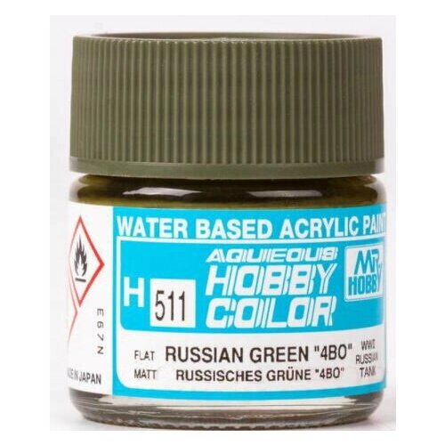 Краска акриловая водоразбавляемая MR. HOBBY Russian green 4BO, матовая, 10 мл. от компании М.Видео - фото 1