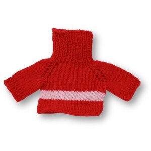 Красный вязаный свитер ручной работы для мягких игрушек