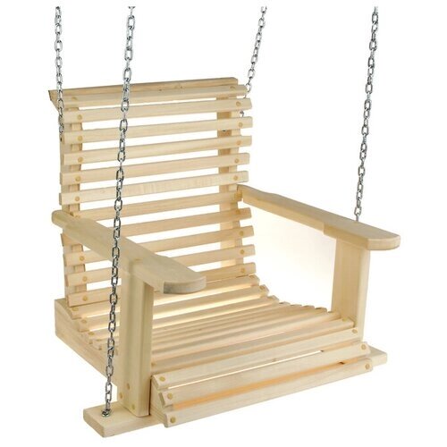 Кресло большое подвесное на цепи, деревянное, сиденье 5065см от компании М.Видео - фото 1