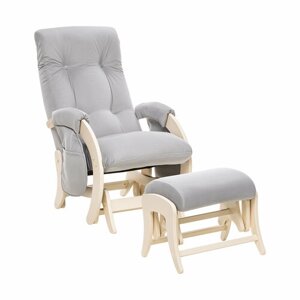Кресло для мамы (для кормления и отдыха) + пуф Milli Smile дуб шампань/51 Grey (серый)