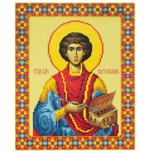 Кристальная мозаика "фрея" на холсте ALVR-181 "Икона святого Пантелеймона Целителя" 27 х 22 см от компании М.Видео - фото 1