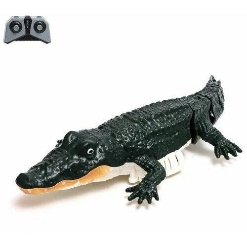 Крокодил радиоуправляемый, плавает, работает от аккумулятора, цвет зелёный от компании М.Видео - фото 1