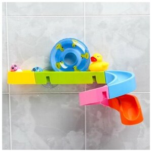 Крошка Я Игрушка водная горка для игры в ванной, конструктор, набор на присосках «Утиный аквапарк»