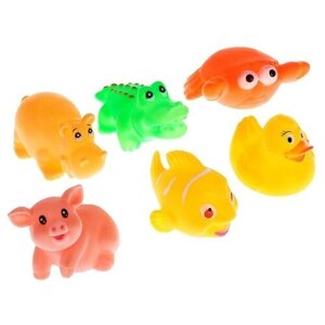 Крошка Я Набор игрушек для ванны "Морские животные №3", 6 шт, микс