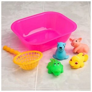Крошка Я Набор резиновых игрушек для игры в ванной «Морские забавы», 6 предметов, цвета микс. Микс"один из товаров представленных на фото, без возможности выбора.