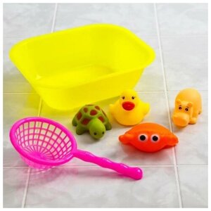 Крошка Я Набор резиновых игрушек для игры в ванной «Морские забавы», 6 предметов, цвета микс