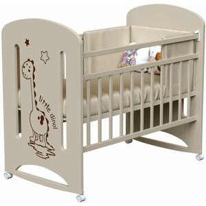 Кровать детская ВДК DINO, колесо-качалка, слоновая кость
