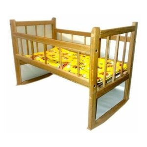 Кроватка для кукол деревянная с постелькой Е-нотка