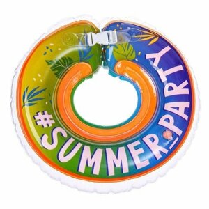 Круг детский на шею, для купания Summer Party, от 1 мес, двухкамерный, с погремушками (комплект из 4 шт)