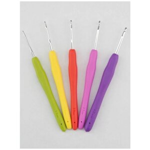 Крючки металлические для вязания с ручкой из силикона 2мм,2,5мм,3мм,3,5мм,4мм