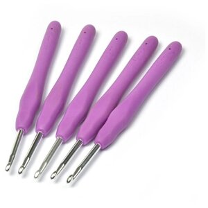 Крючок алюминиевый для вязания Maxwell Colors с резиновой ручкой TB. AL-REZ09 4мм