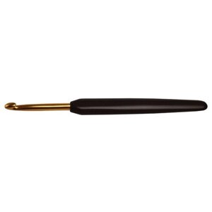Крючок для вязания с эргономичной ручкой "Basix Aluminum" 7мм, алюминий, золотистый/черный, KnitPro, арт. 30882