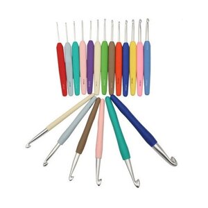 Крючок для вязания с эргономичной ручкой Waves 2,5мм, алюминий, серебристый/нефритовый, KnitPro, 30903