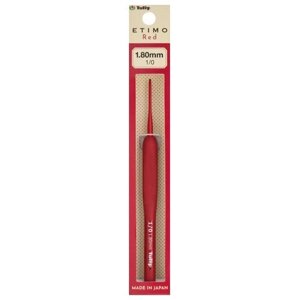Крючок для вязания с ручкой ETIMO Red 1,8мм, алюминий/пластик, красный, Tulip, TED-010e