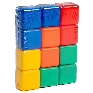 Кубики детские Соломон, строительный набор, 12 штук, 4 х 4 см