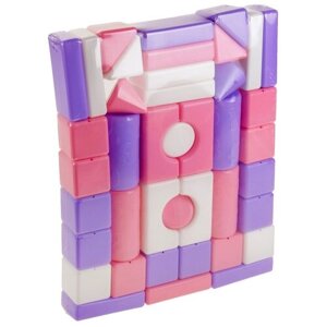 Кубики для малышей "Строительный набор", 41 элемент, 60*60, цвет розовый