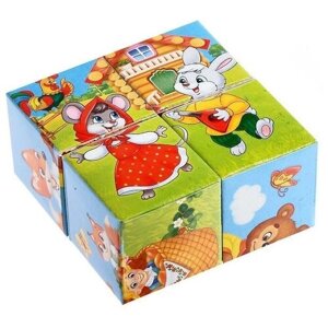 Кубики картонные Любимые сказки , 4 шт