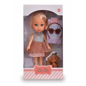 Кукла 16см с питомцем и аксессуарами (ободок, очки) в коробке