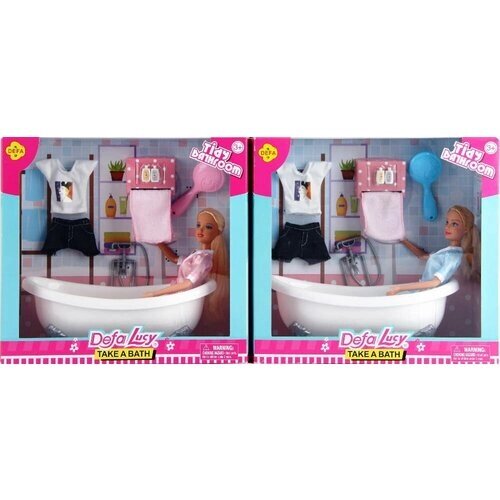 Кукла 29 см и ванная комната с аксессуарами: расческа, шампуни от компании М.Видео - фото 1