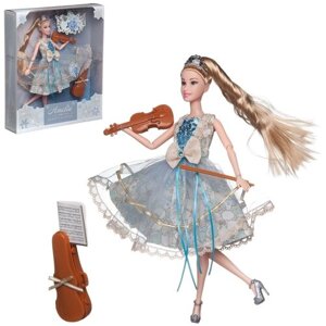Кукла ABtoys &quotБал принцессы&quot с диадемой, скрипкой, светлые волосы 30см PT-01613