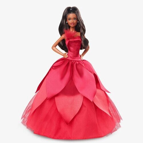 Кукла Barbie 2022 Holiday Doll (Барби Праздничная 2022 Афроамериканка) от компании М.Видео - фото 1