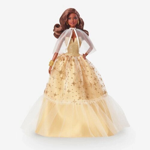 Кукла Barbie 2023 Holiday Doll (Барби Праздничная 2023 Афроамериканка) от компании М.Видео - фото 1