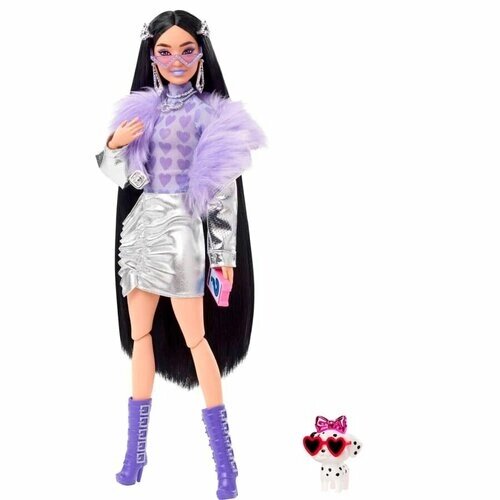 Кукла Barbie Экстра брюнетка в серебристом наряде от компании М.Видео - фото 1