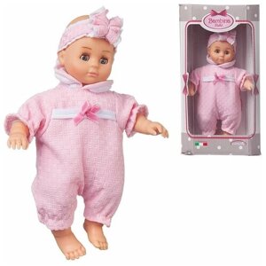 Кукла DIMIAN, Bambina Bebe, Пупс в текстурном розовом костюмчике, 20 см, 1 шт