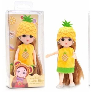 Кукла для девочек "Ананасик" 15см, Фруктовые подружки, желтый, зеленый