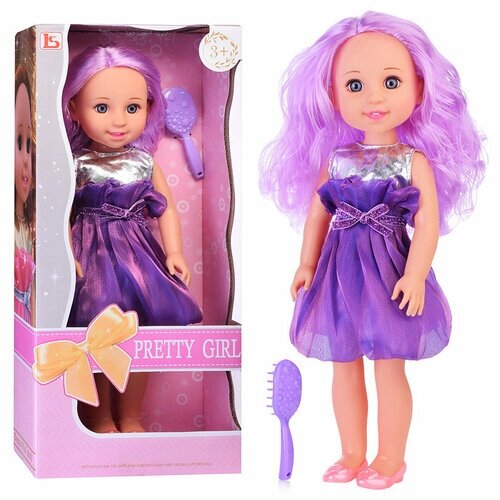 Кукла LS1502 "Аня" с лиловыми волосами, в коробке
