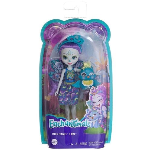 Кукла Mattel Enchantimals Пэттер Павлина с питомцем Флэп DVH87/Павлин от компании М.Видео - фото 1