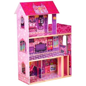 Кукольный дом в стиле "В стиле МонстерХай" с освещением, высота 125 см. (В комплекте с мебелью).