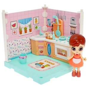 Кукольный домик Happy Valley "В гостях у Молли", дом для кукол, кухня с куклой и аксессуарами