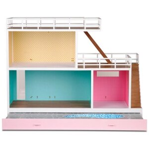 Кукольный домик "Стокгольм", с розетками для освещения, с бассейном, для кукол 12 см
