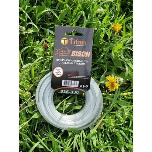 Квадрат BISON (картон) 3,00мм*10м, серый, шнур нейлоновый со стальным тросом Титан 935-030 от компании М.Видео - фото 1