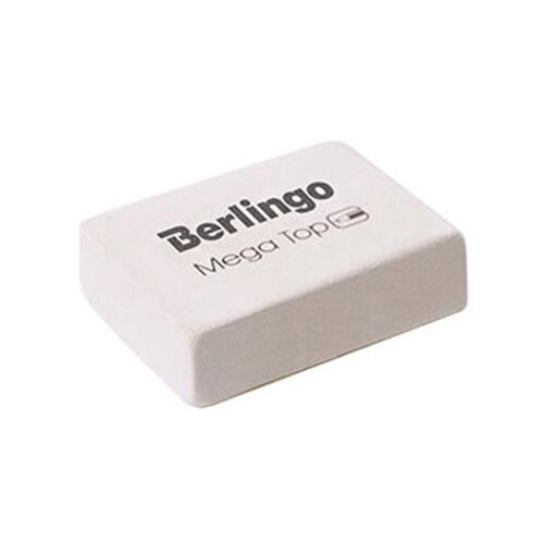 Ластик белый 80 шт Berlingo "Mega Top" прямоугольный, натуральный каучук, 26*18*8 мм от компании М.Видео - фото 1