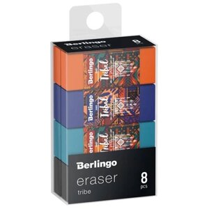 Ластик Berlingo "Tribe", 8шт, прямоугольный, PVC бокс (BLc-00S06-8)