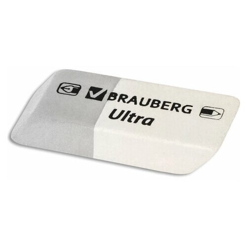 Ластик BRAUBERG "Ultra", 41х14х8 мм, серо-белый, натуральный каучук, 228703 от компании М.Видео - фото 1