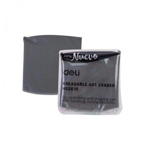 Ластик Deli EH02610 42х42х12мм серый клячка картонный дисплей 18 штук
